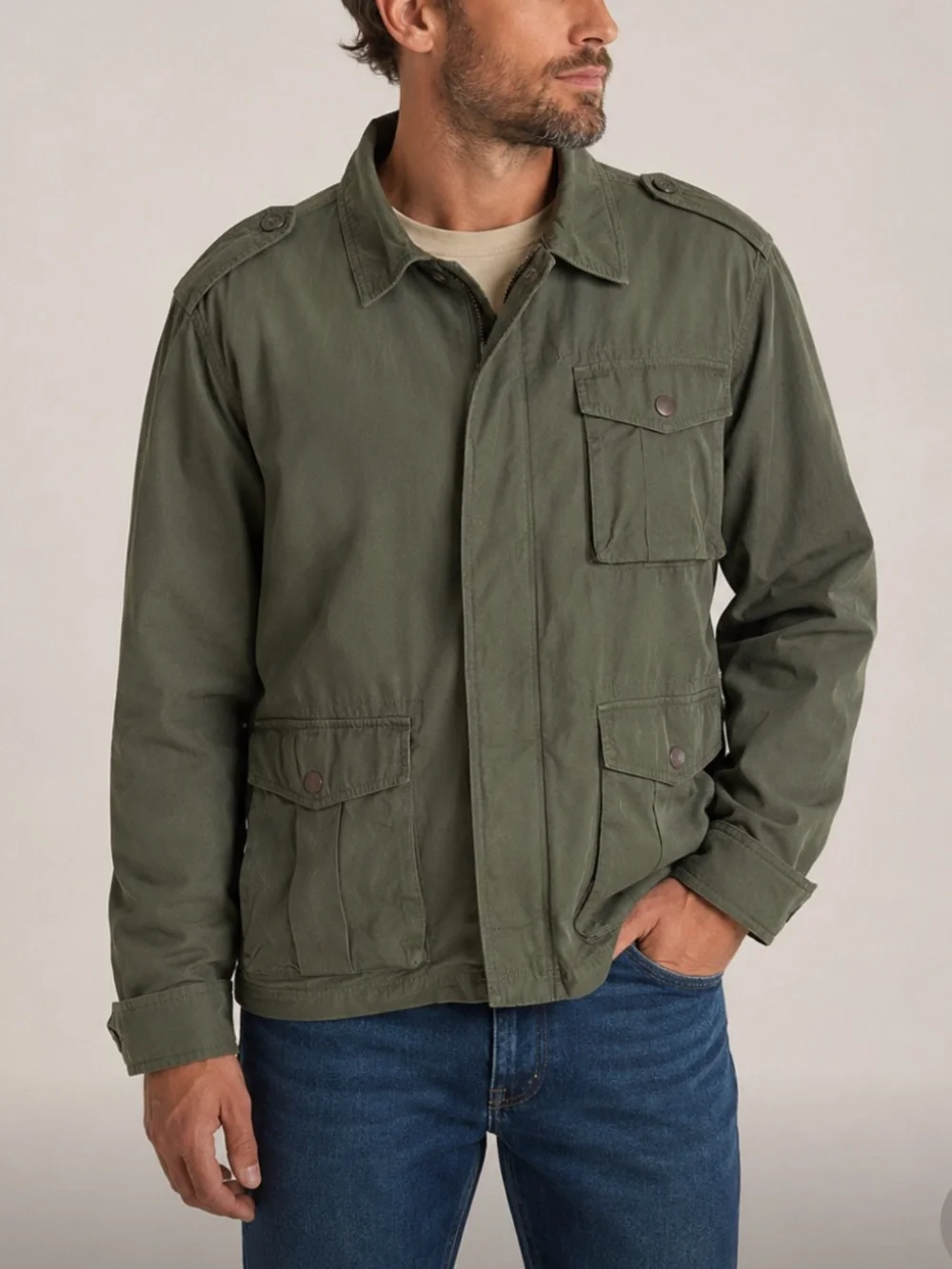 J. Crew Mens Y2K Olive Utility Field Jacket